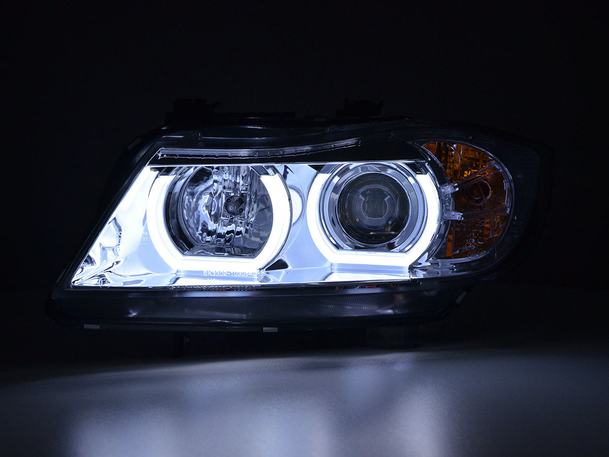 Scheinwerfer Set Xenon Daylight LED TFL-Optik BMW 3er E90/E91 05-08 chrom Scheinwerfer Set Xenon Daylight LED TFL-Optik BMW 3er E90/E91 05-08 chrom